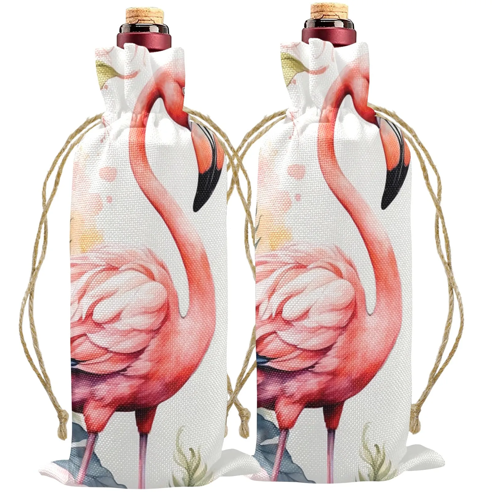 Flamingo awd702 Linen Wine Bottle Bag