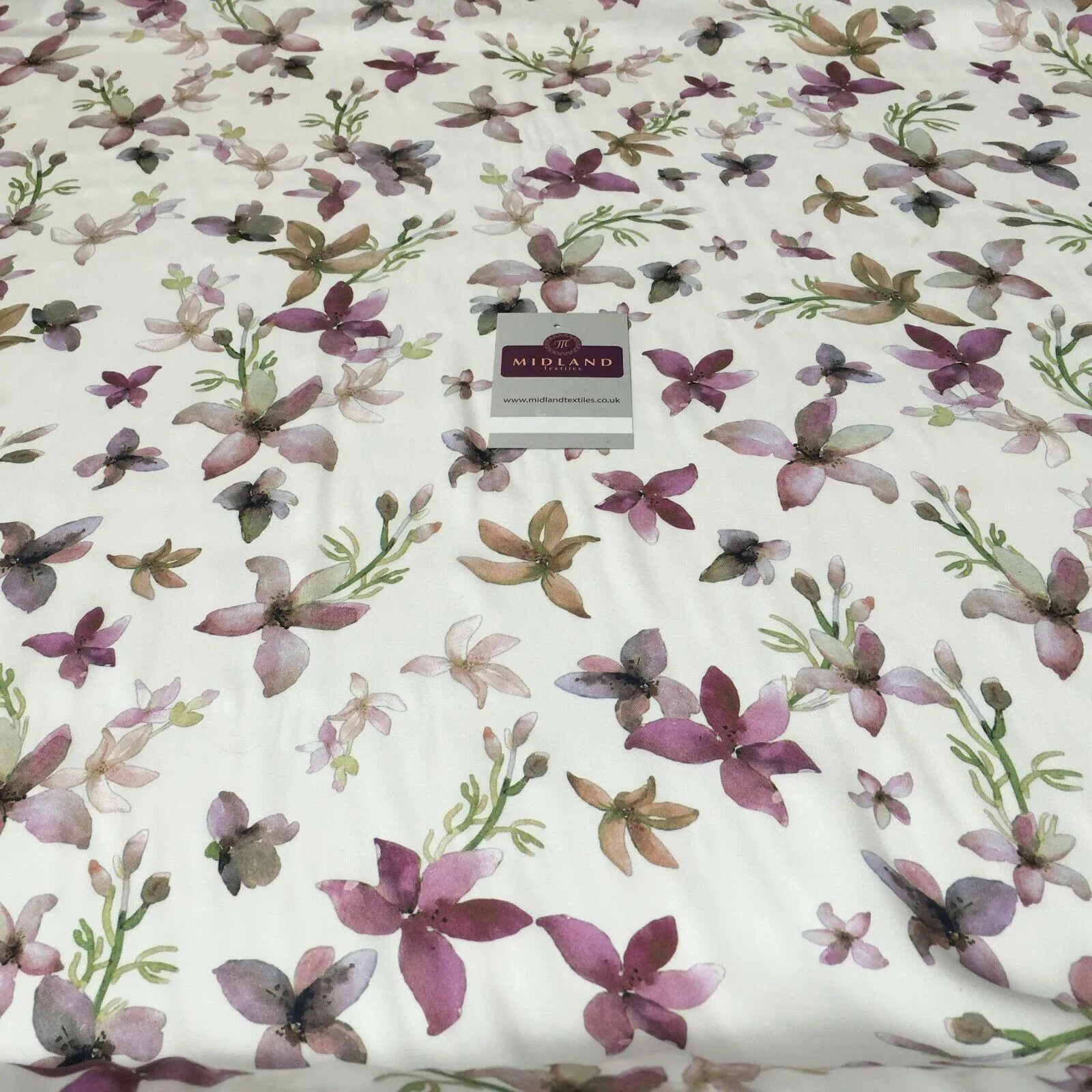 Floral Printed Silky Charmeuse Lightweight Satin Dress Fabric 150cm Wide MR1071