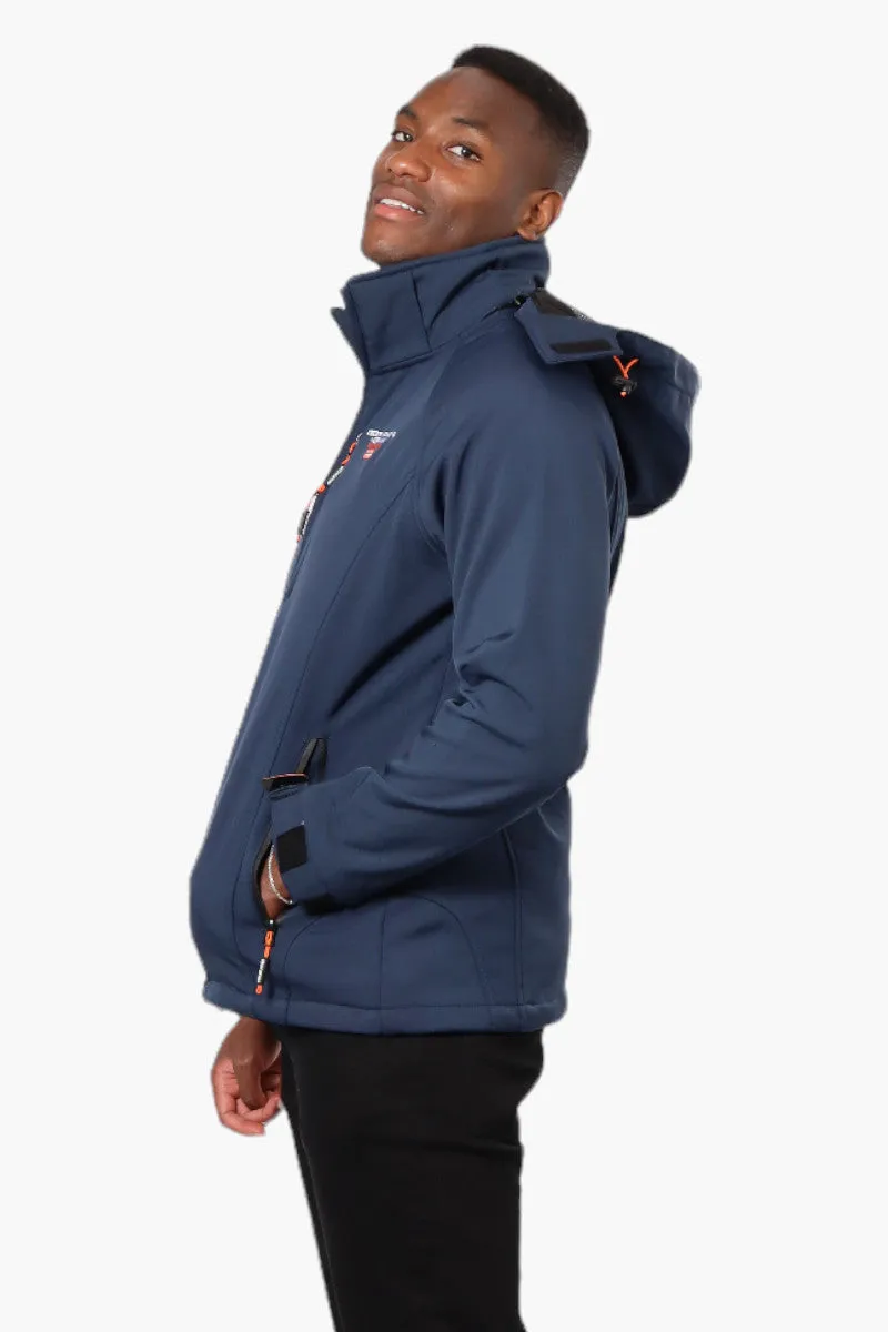 Geographical Norway Hooded Fleece Lined Lightweight Jacket - Navy