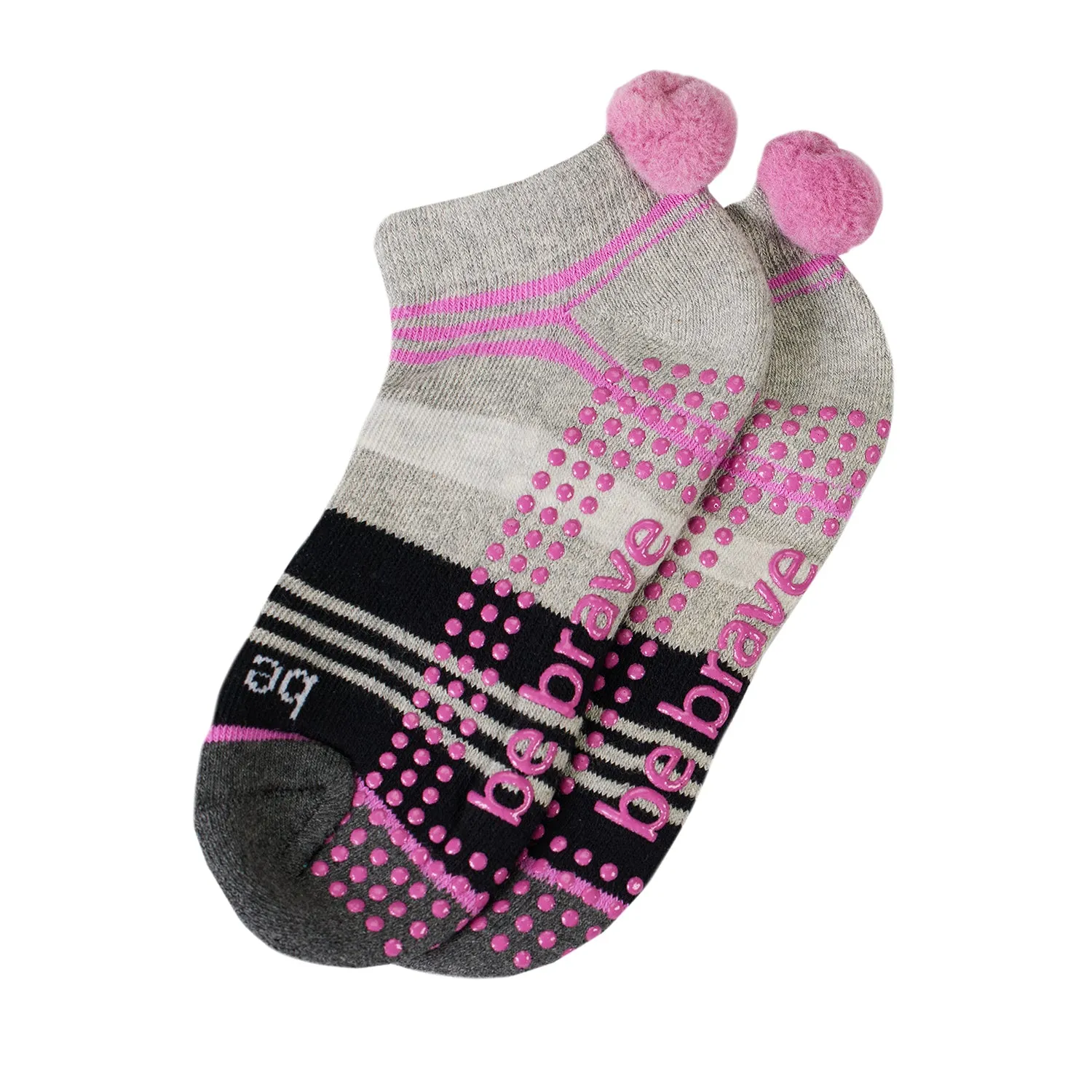 Girls 2 Pack Pom Pom Grip Socks 4T-6T (Frida)