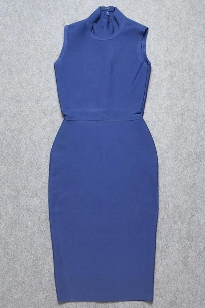 Grace Bandage Midi Dress - Navy Blue