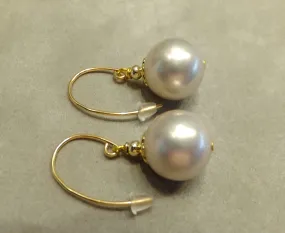 Grey Mother Of Pearl Drop earrings IN Gold