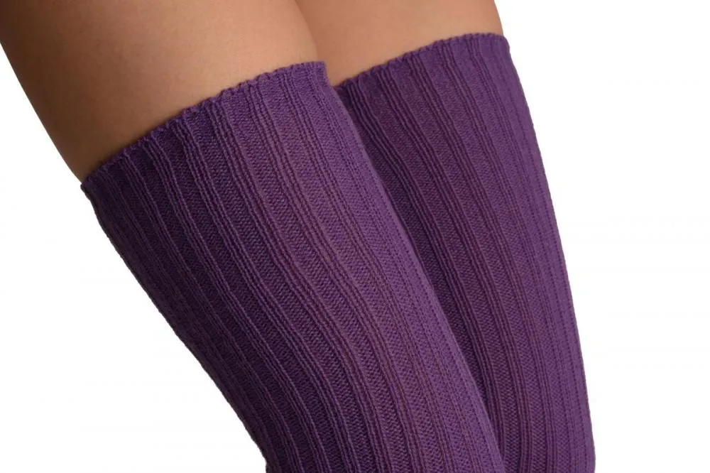 Heather Purple Stirrup Dance/Ballet Leg Warmers