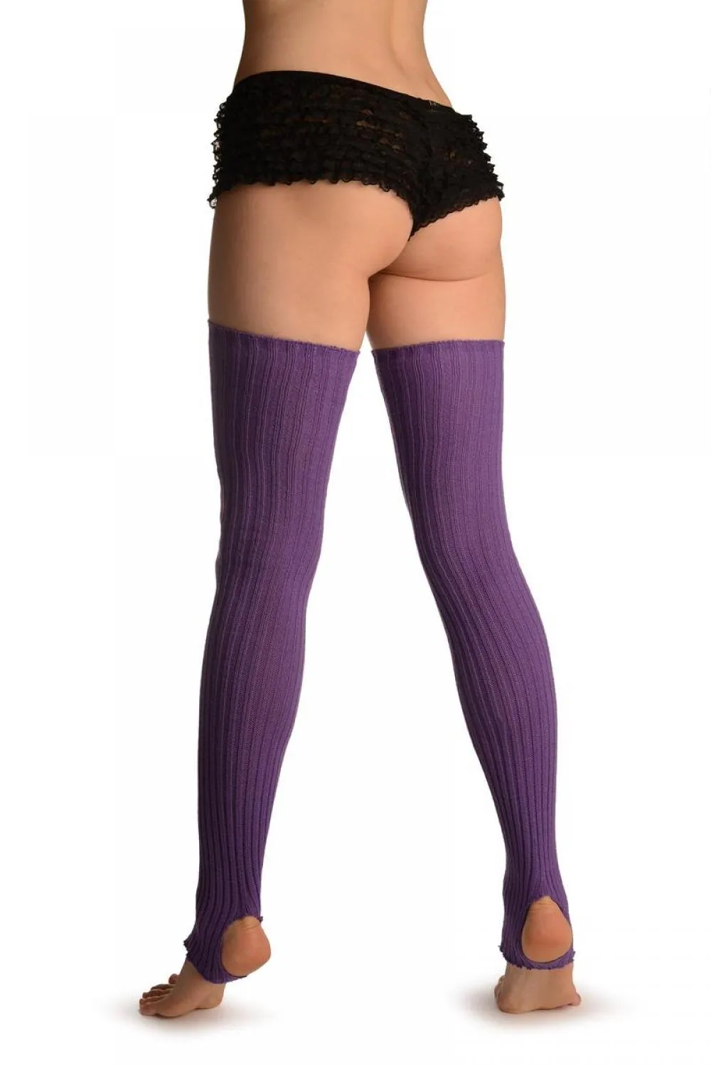 Heather Purple Stirrup Dance/Ballet Leg Warmers