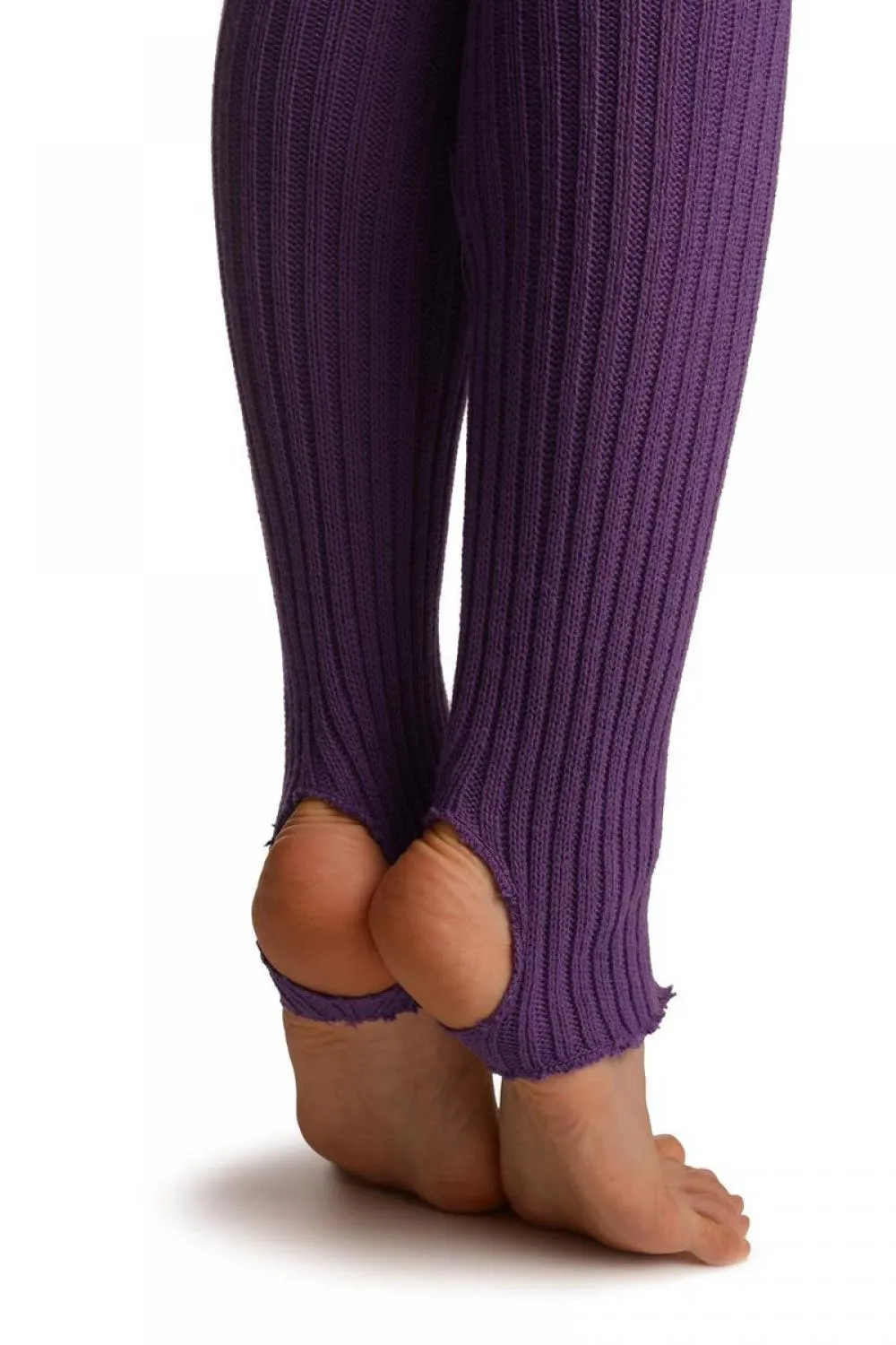 Heather Purple Stirrup Dance/Ballet Leg Warmers