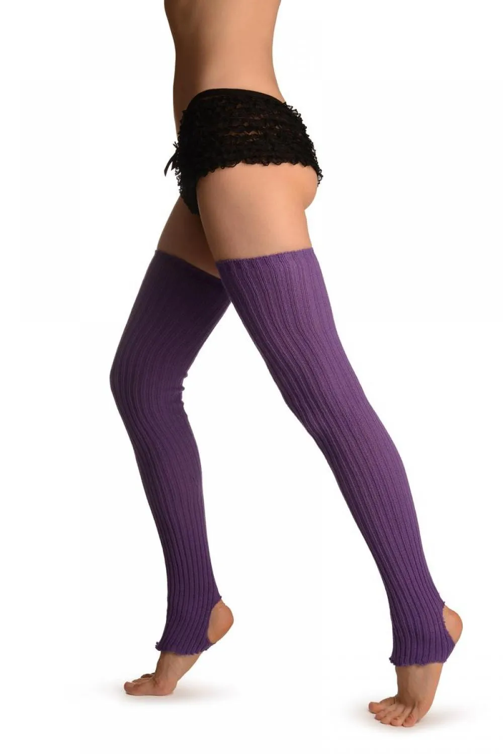 Heather Purple Stirrup Dance/Ballet Leg Warmers