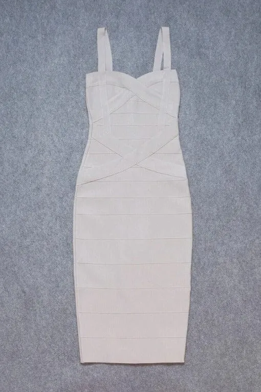 Heidi Bandage Midi Dress - Cream