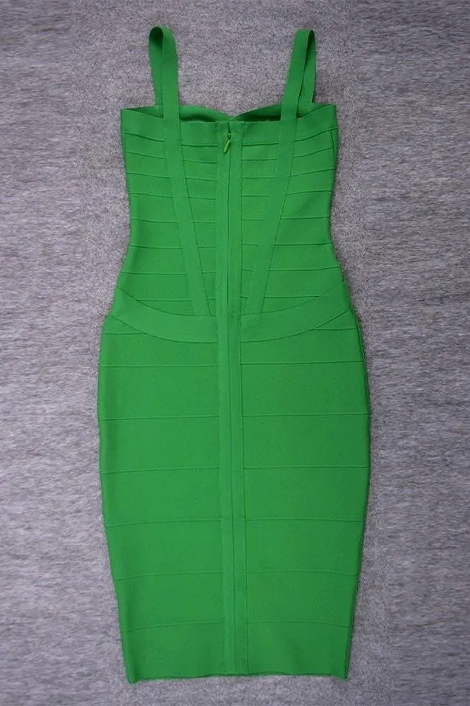 Heidi Bandage Midi Dress - Emerald Green