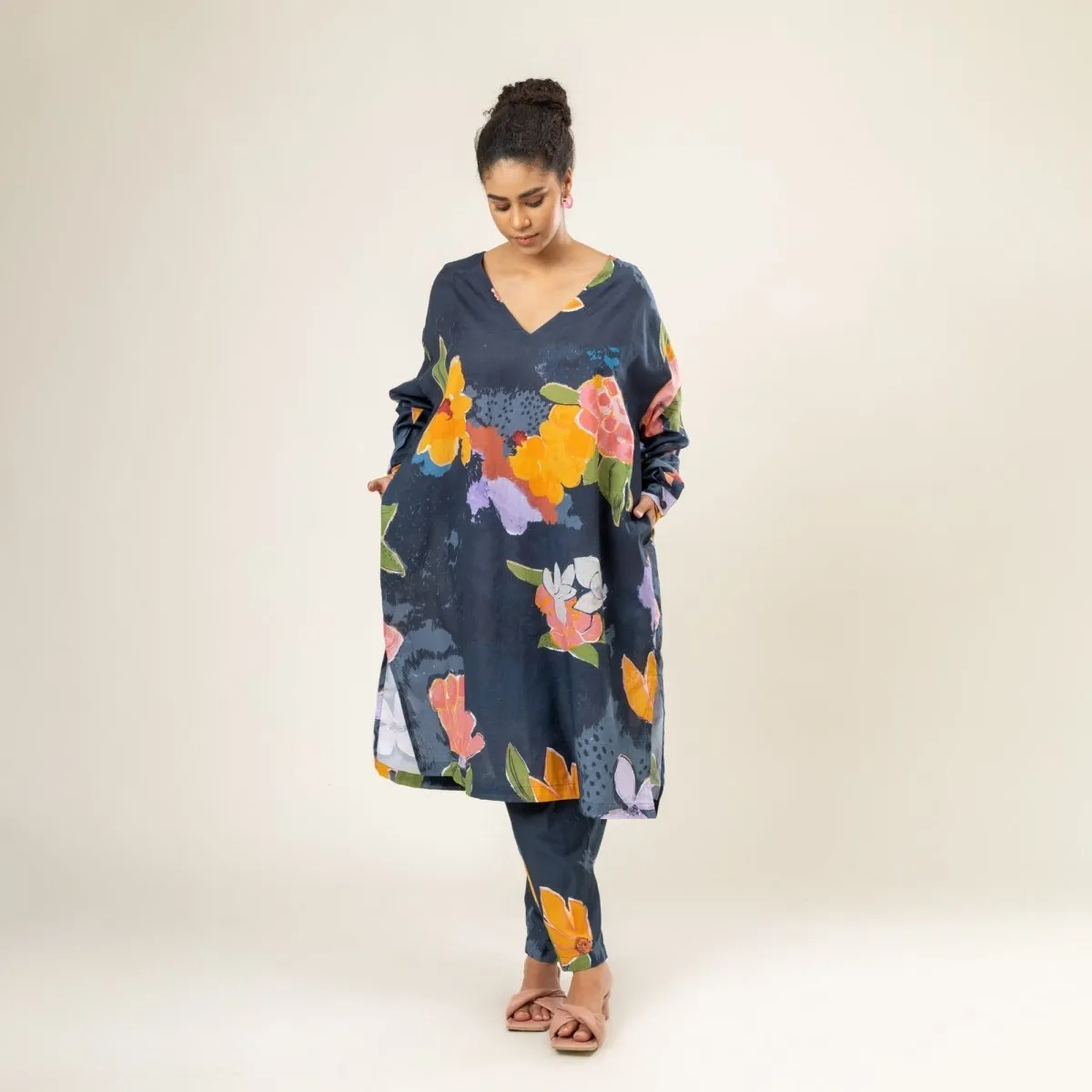 Helen Upcycled Cotton Floral Kaftan