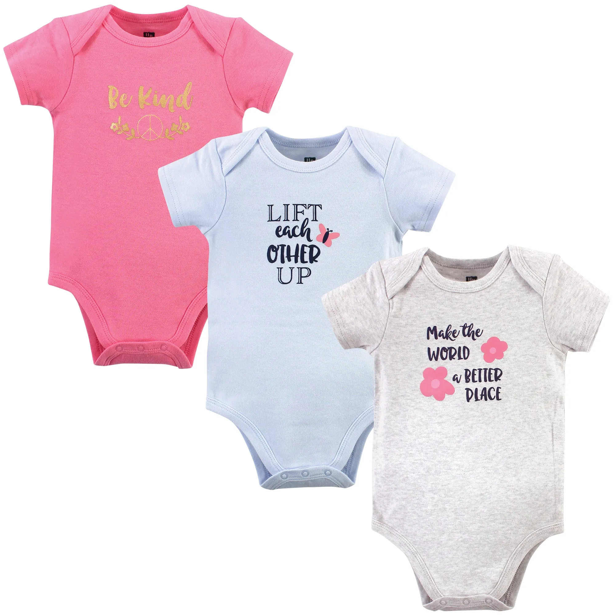 Hudson Baby Cotton Bodysuits, Be Kind Girl