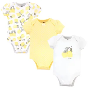 Hudson Baby Cotton Bodysuits, Lemon