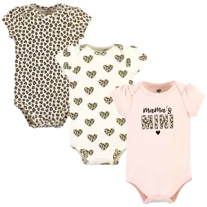 Hudson Baby Cotton Bodysuits, Leopard Hearts 3 Pack