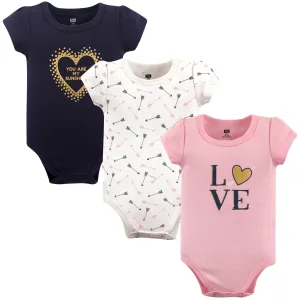 Hudson Baby Cotton Bodysuits, Love