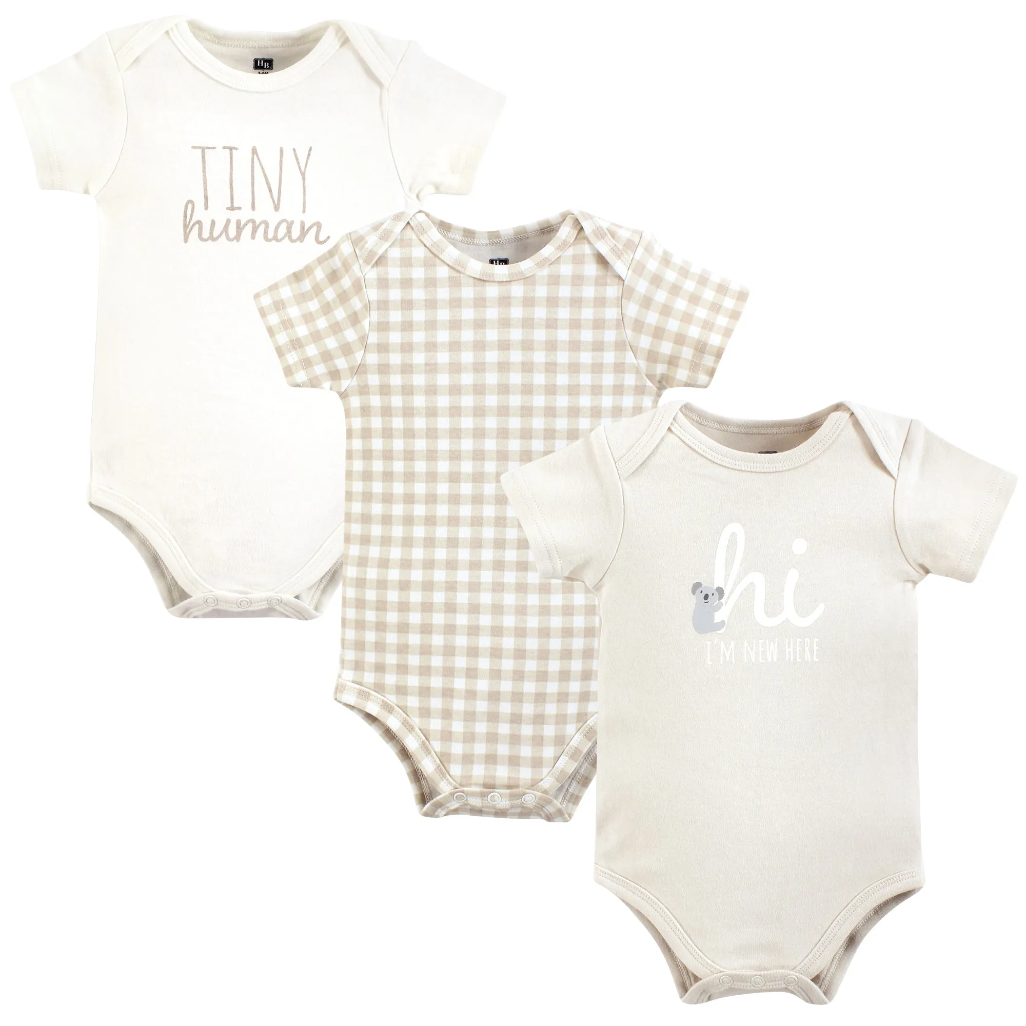 Hudson Baby Cotton Bodysuits, New Here