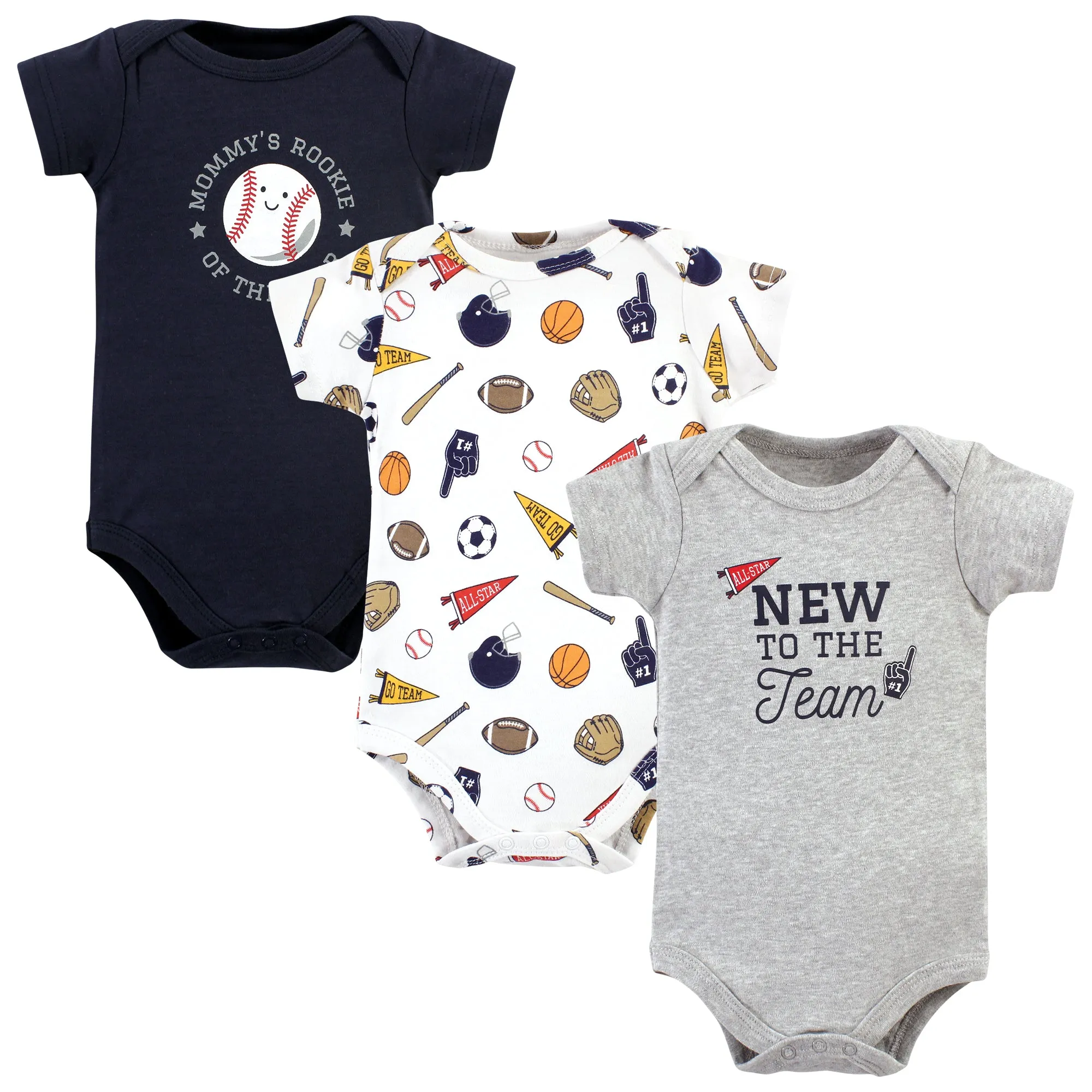 Hudson Baby Cotton Bodysuits, New To The Team