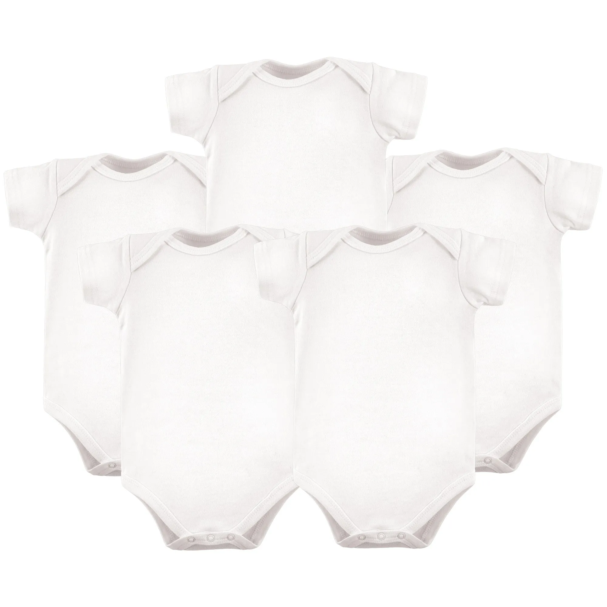 Hudson Baby Cotton Bodysuits, White