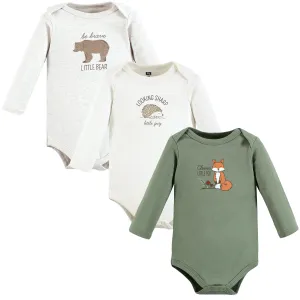 Hudson Baby Cotton Long-Sleeve Bodysuits, Forest Fox