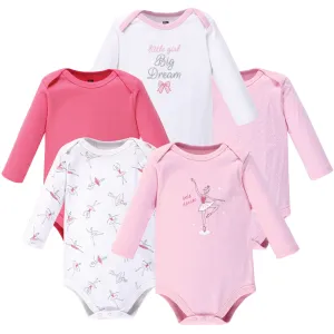 Hudson Baby Cotton Long-Sleeve Bodysuits, Little Dancer