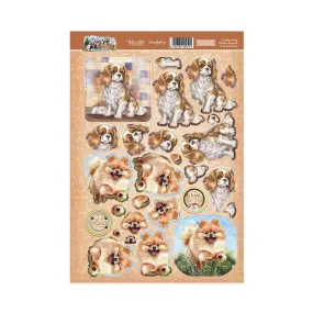 Hunkydory Cavalier King Charles & Pomeranian Decoupage Topper Sheet