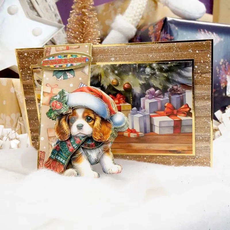 Hunkydory Christmas Pomeranian & Cavalier King Charles Decoupage Topper Sheet