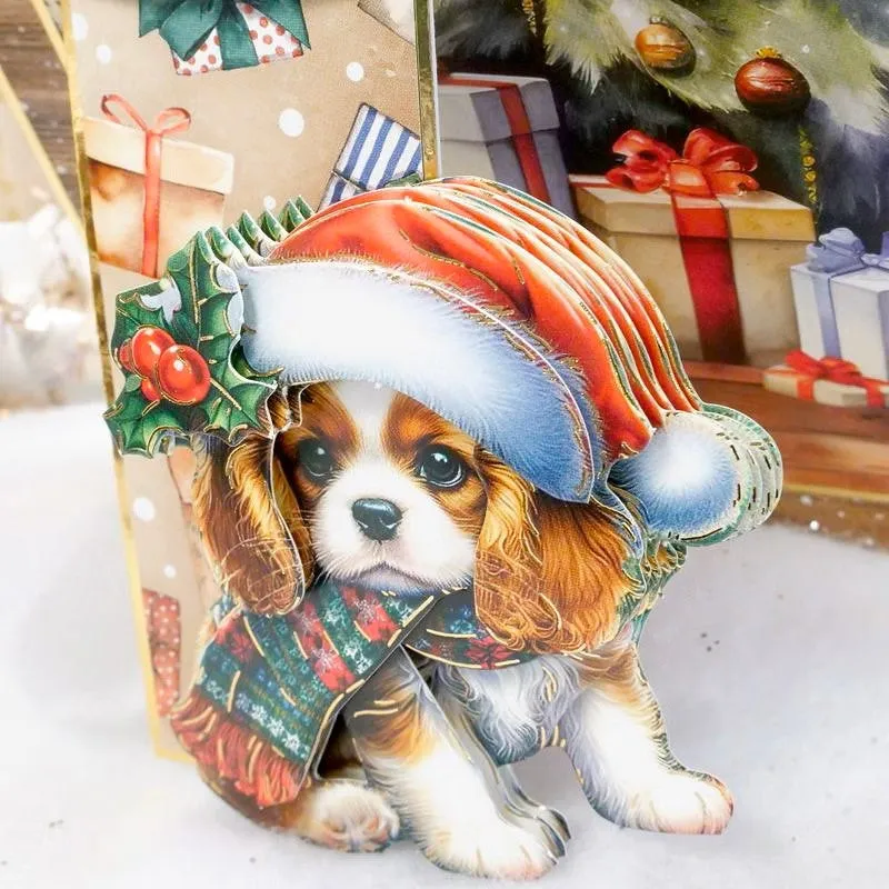 Hunkydory Christmas Pomeranian & Cavalier King Charles Decoupage Topper Sheet