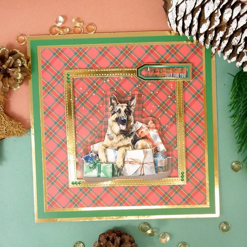 Hunkydory Christmas Rottweiler & German Shepherd Decoupage Topper Sheet