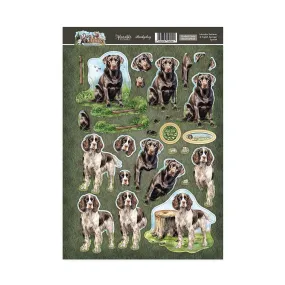 Hunkydory Labrador Retriever & English Springer Spaniel Decoupage Topper Sheet