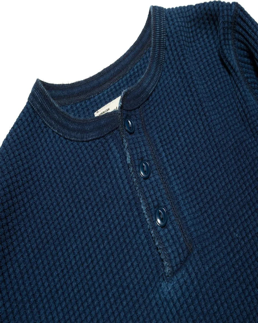 Indigo Waffle Henley