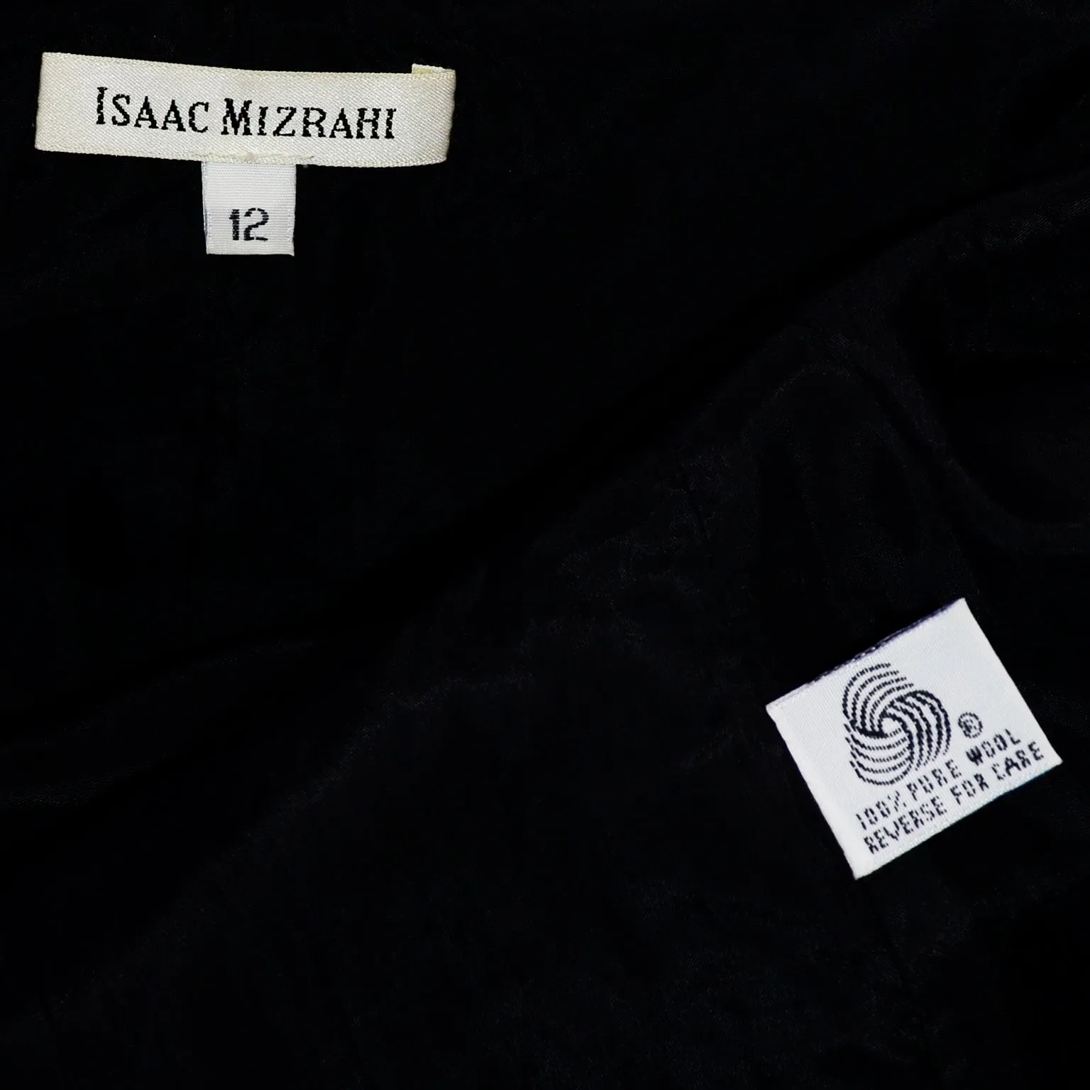 Isaac Mizrahi 1990s Black Wool Wrap Coat With Belt