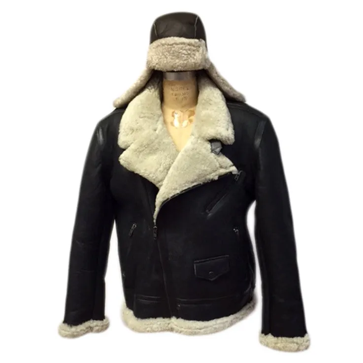 Jakewood - Shearling & Cow Racing Aviator Jacket