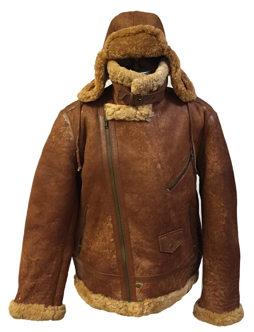 Jakewood - Shearling & Cow Racing Aviator Jacket