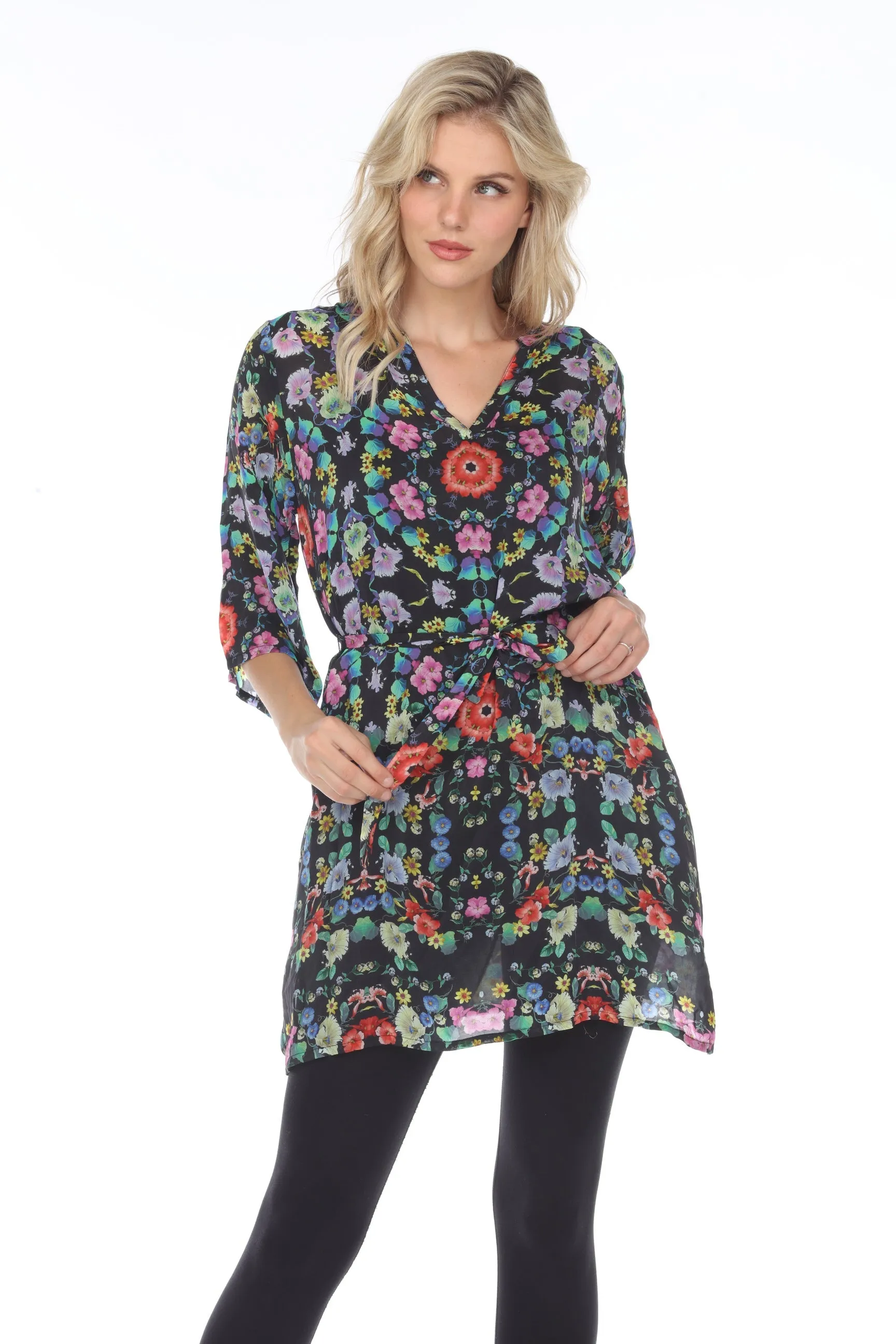 Johnny Was Multi Ella Floral Tunic Dress C21822B4 Plus Size