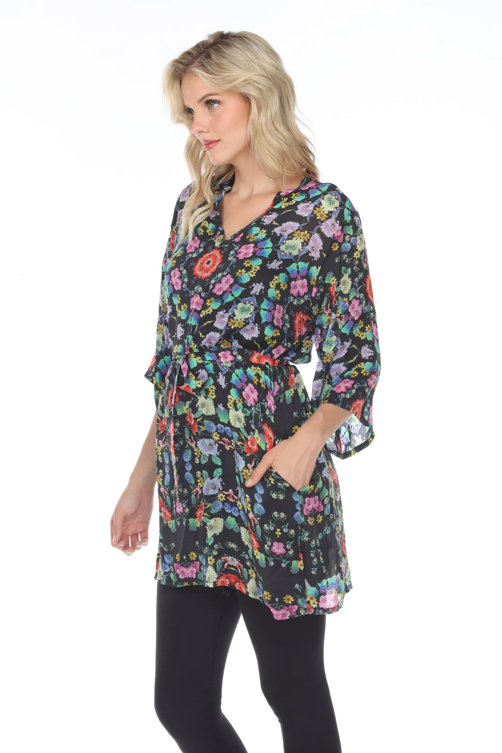 Johnny Was Multi Ella Floral Tunic Dress C21822B4 Plus Size