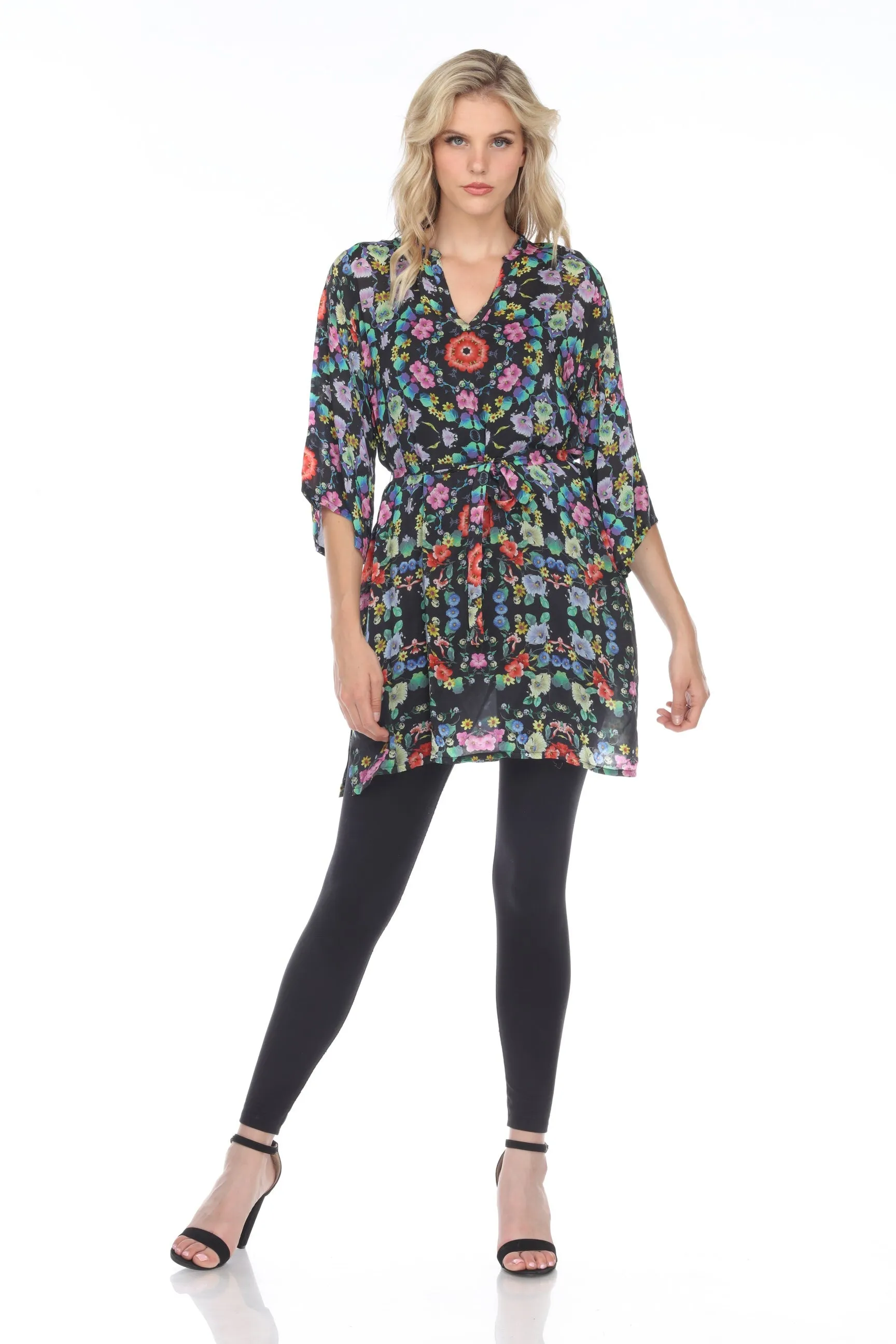 Johnny Was Multi Ella Floral Tunic Dress C21822B4 Plus Size