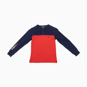 Kid's Polo Jersey Cotton Henley Shirt