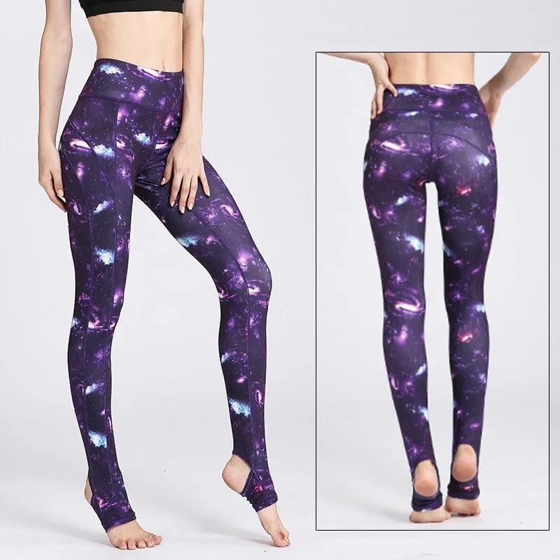 KittenAlarm - Mojoyce Cloud Hide Yoga Pants Women Flower High Waist Sports Leggings Long Tights Push Up Trainer Running Trousers Workout Tummy Control