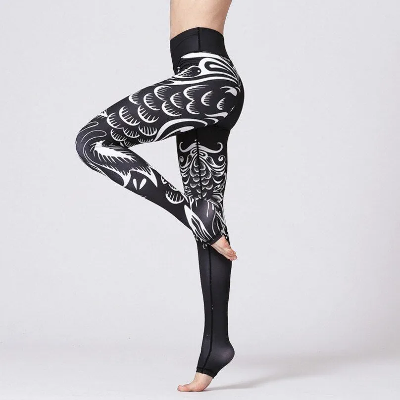 KittenAlarm - Mojoyce Cloud Hide Yoga Pants Women Flower High Waist Sports Leggings Long Tights Push Up Trainer Running Trousers Workout Tummy Control