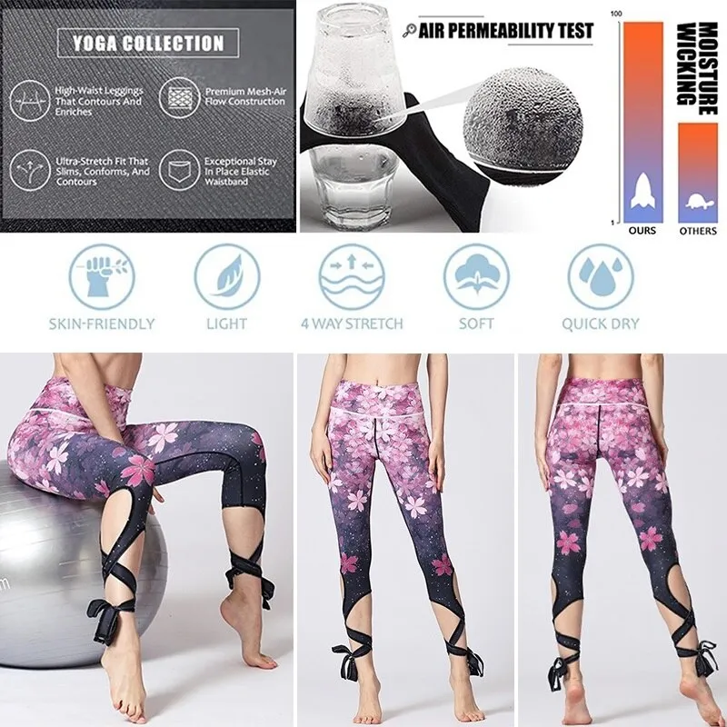 KittenAlarm - Mojoyce Cloud Hide Yoga Pants Women Flower Sports Leggings Sexy High Waist Sexy Long Tights Fitness Running Trouser Workout Plus Size XL