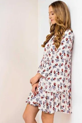 Kori Maranda Floral Bell Sleeve Shift Dress