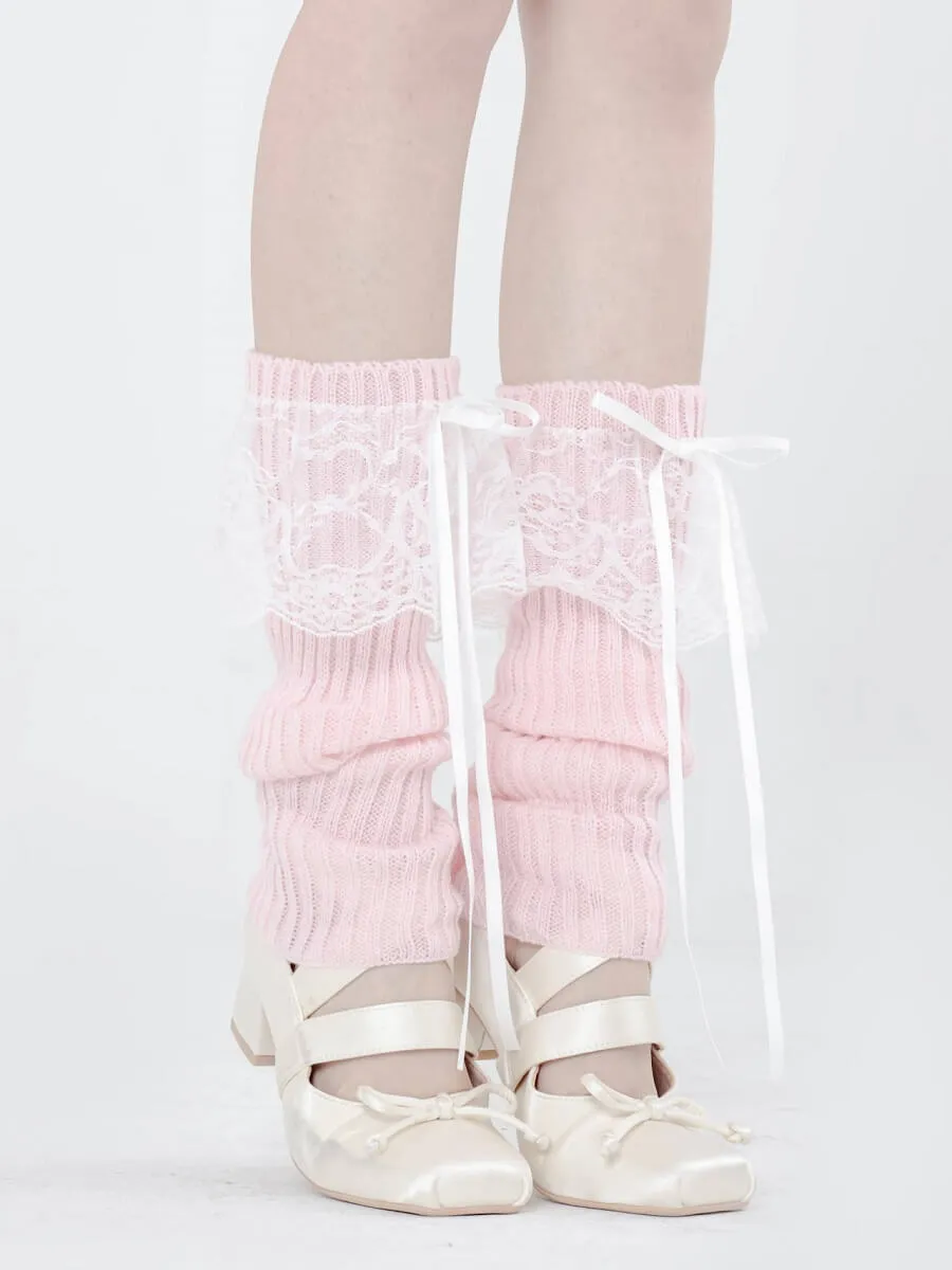 Lace doll ribbon leg warmers