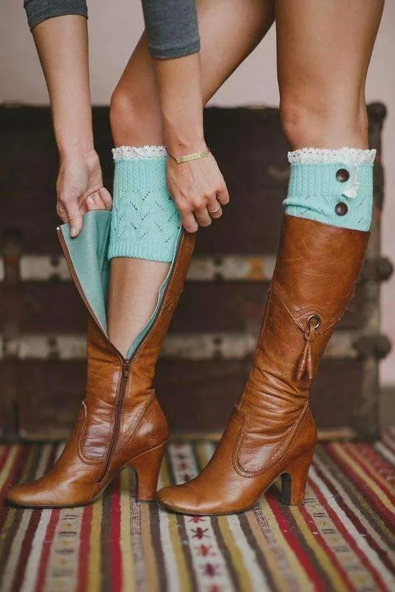 Lacey Leg Warmer Boot Knit Socks for Woman