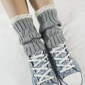 Lacey Leg Warmer Boot Knit Socks for Woman