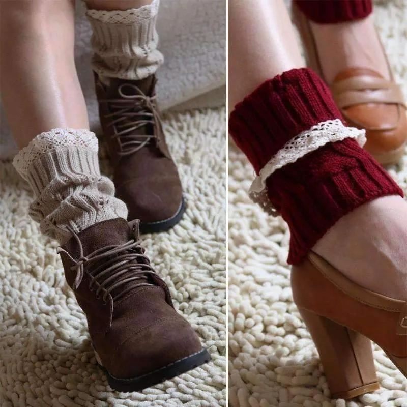 Lacey Leg Warmer Boot Knit Socks for Woman