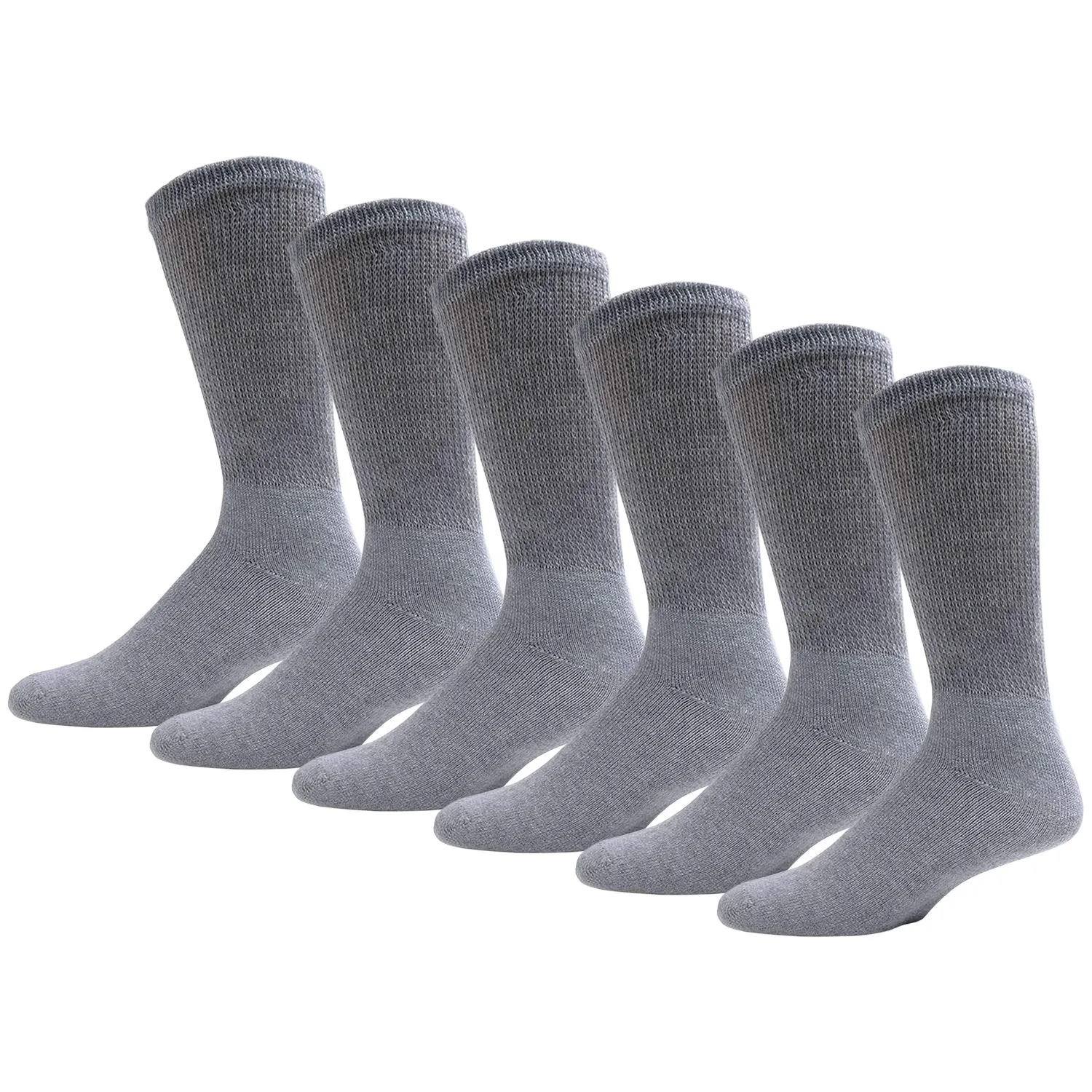 Ladies Diabetic Neuropathy Extra Stretchy Cotton Crew Socks, Women's Shoe Size 6-11