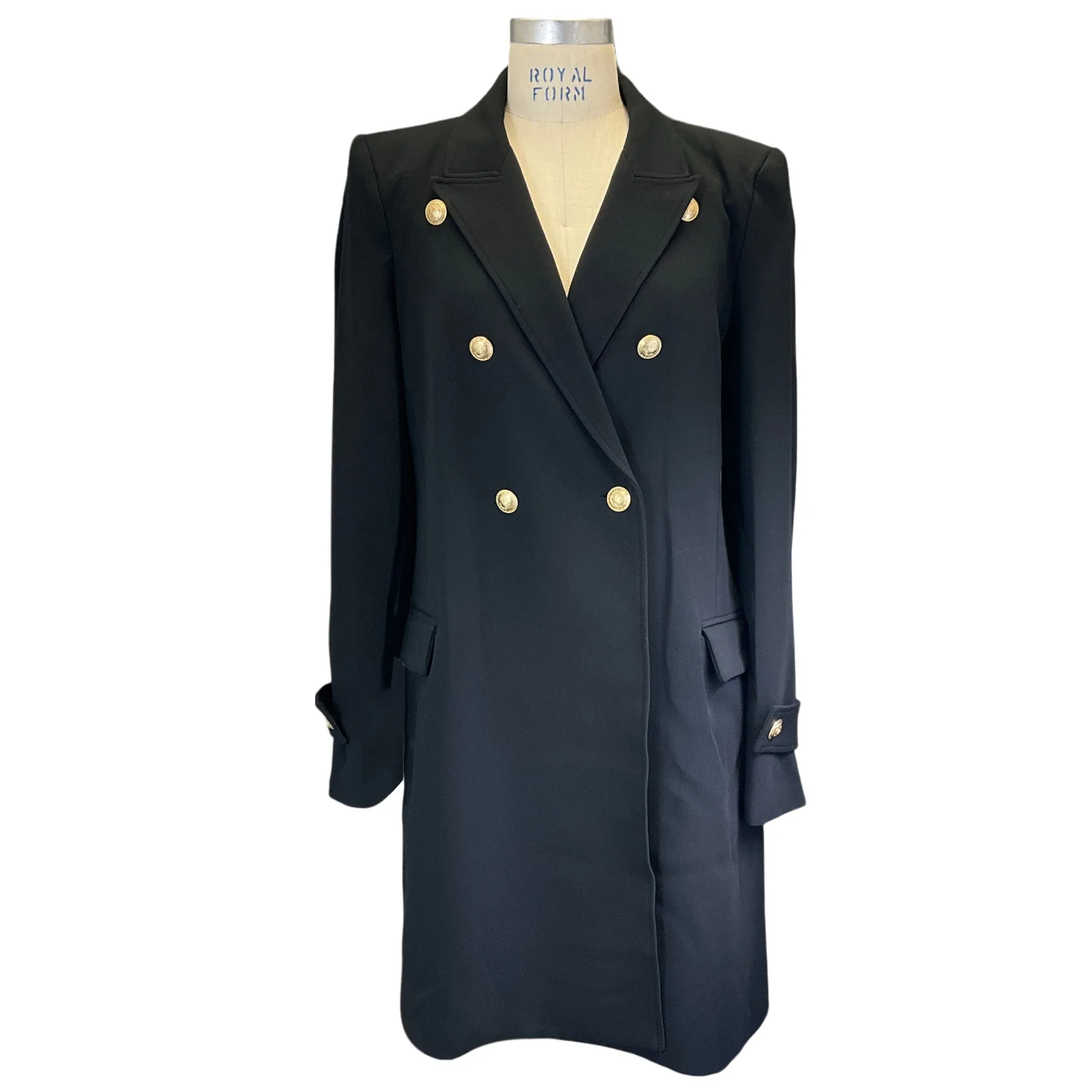 L'Agence Black Marianna Long Blazer Coat