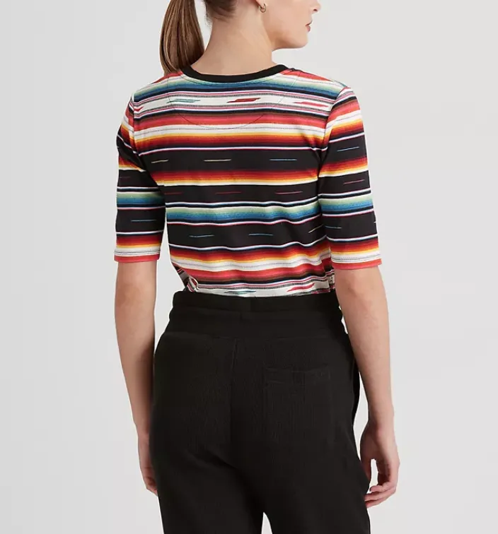 Lauren Ralph Lauren Striped Stretch Cotton Henley T-Shirt