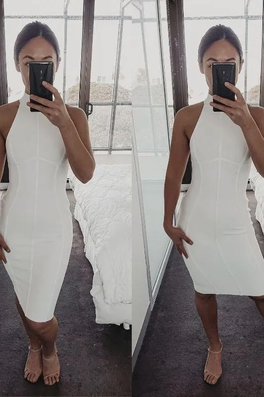 Lea Bandage Midi Dress - Nude