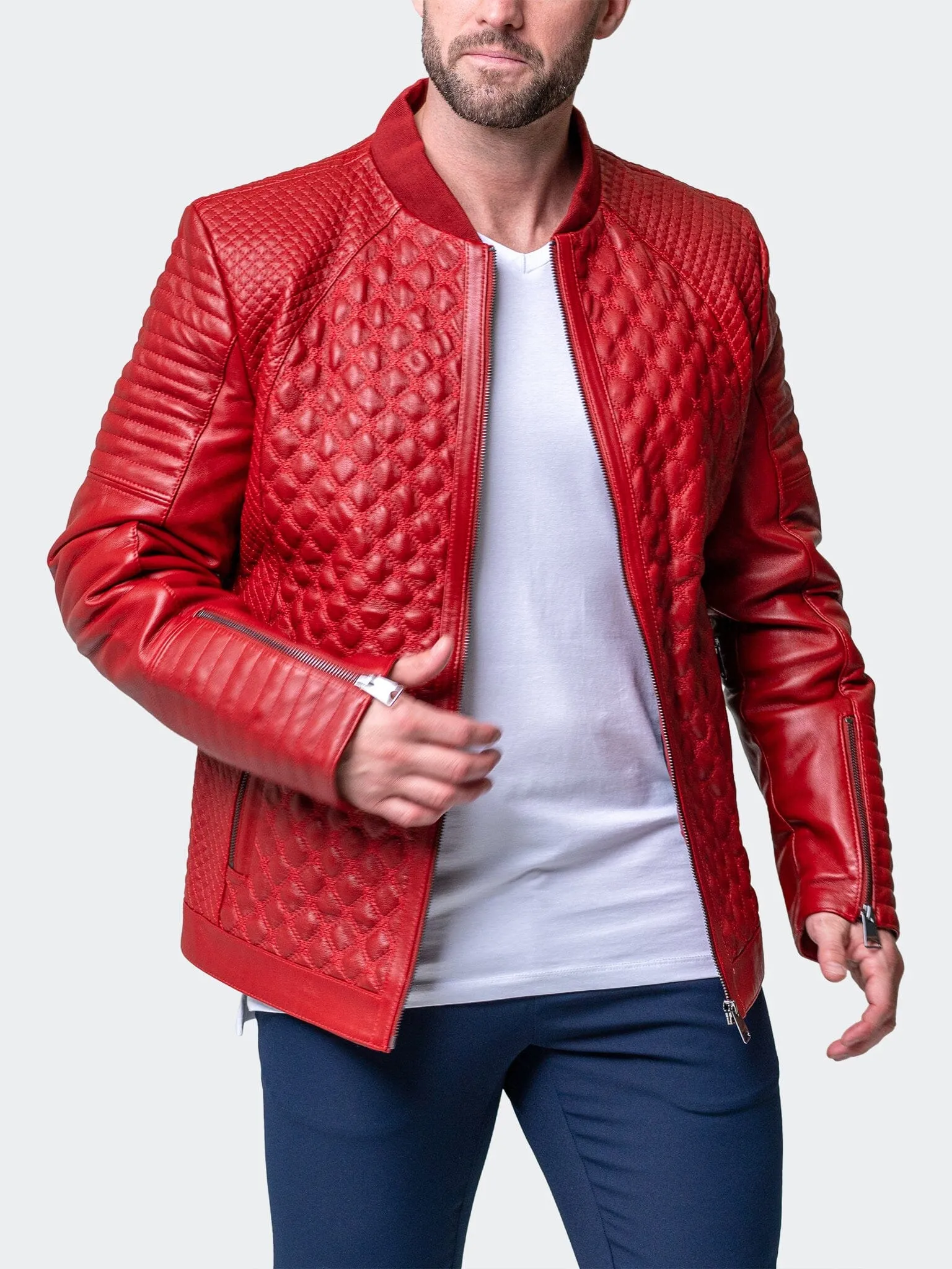 Leather Croco Red