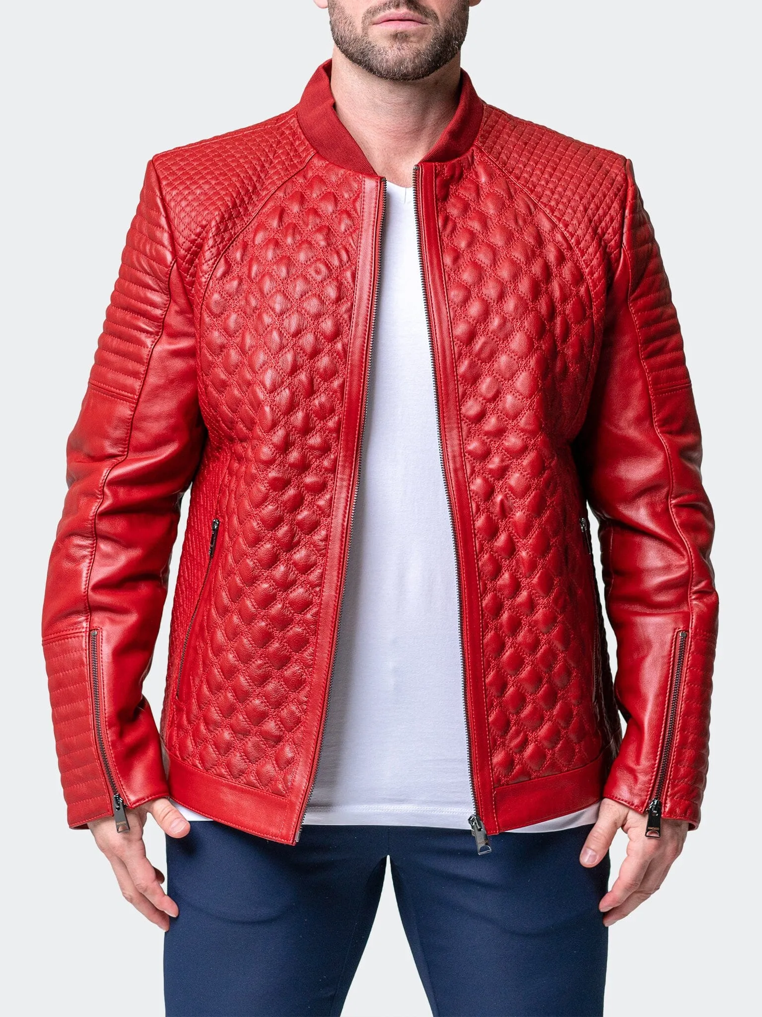 Leather Croco Red