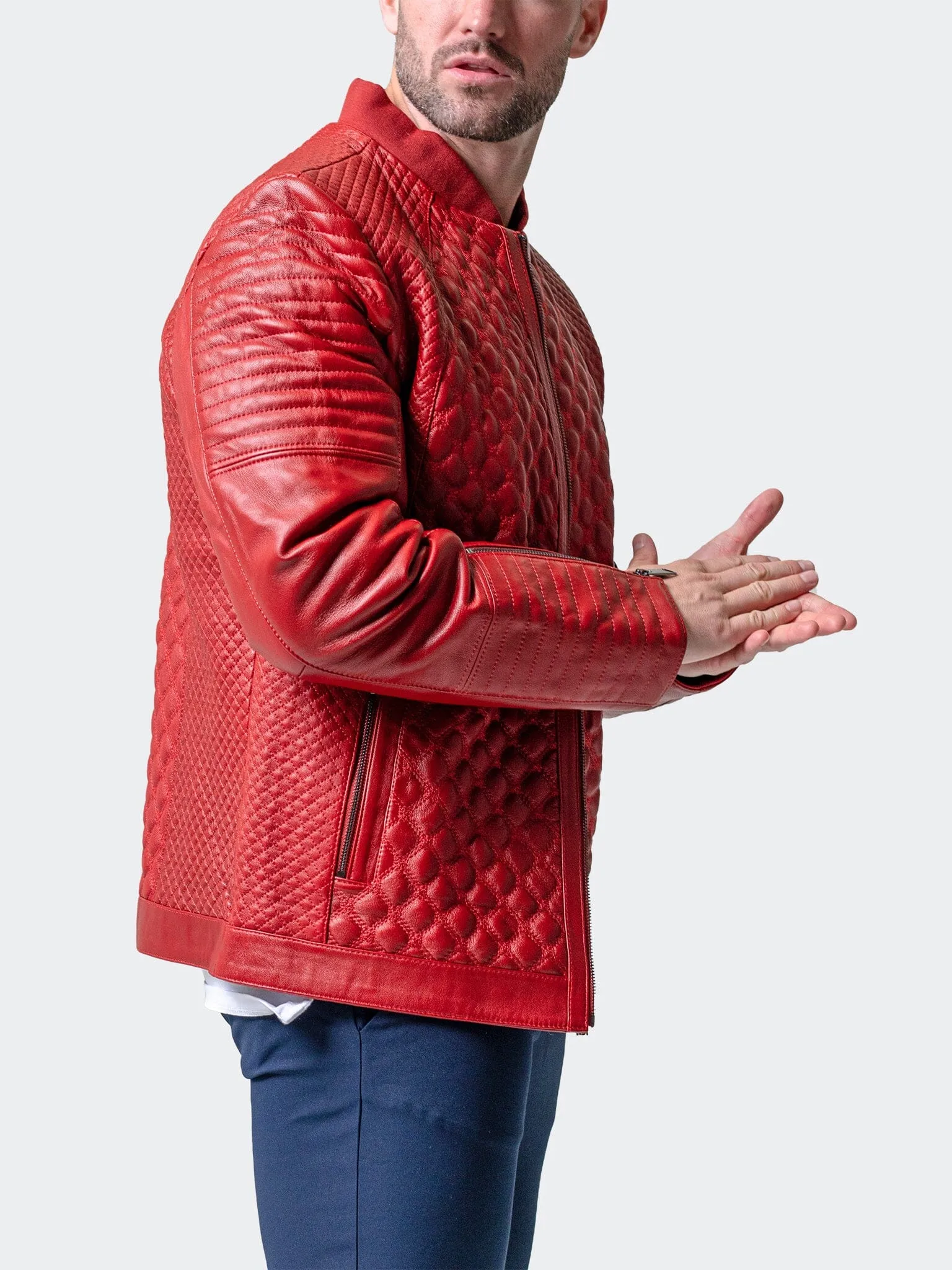 Leather Croco Red